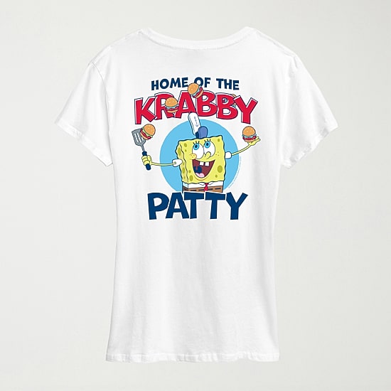 Krusty Krab Womens Crew Neck Short Sleeve Classic Fit Spongebob Graphic T-Shirt