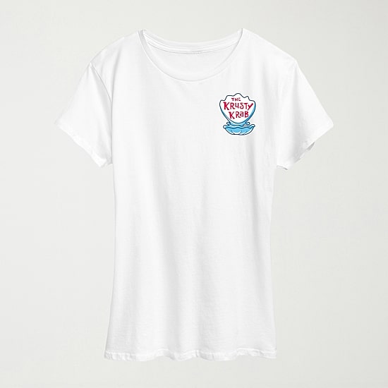 Krusty Krab Womens Crew Neck Short Sleeve Classic Fit Spongebob Graphic T-Shirt