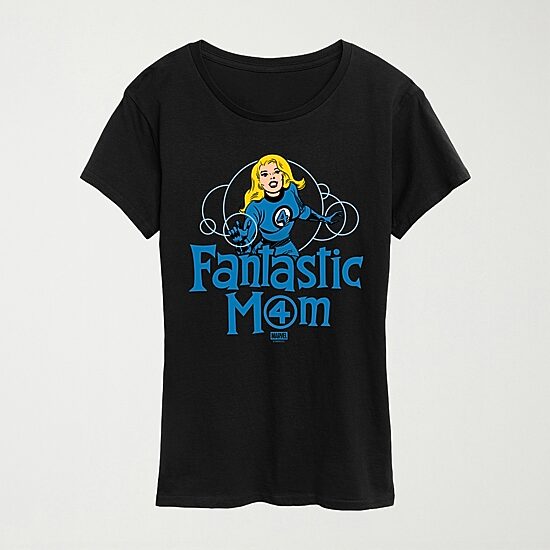 Fantastic Mom Womens Crew Neck Short Sleeve Classic Fit Marvel Graphic T-Shirt