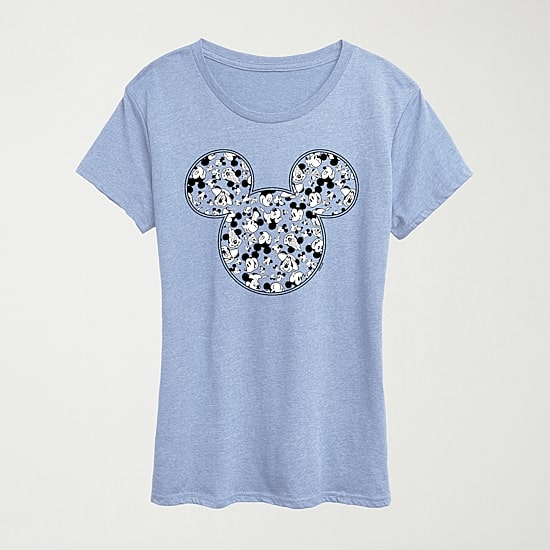 Meta Mickey Womens Crew Neck Short Sleeve Classic Fit Mickey Mouse Graphic T-Shirt