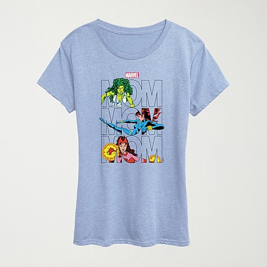 Marvel Mom Womens Crew Neck Short Sleeve Classic Fit Marvel Graphic T-Shirt
