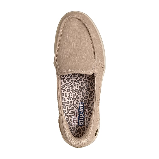 Skechers Bobs Hands Free Slip-Ins Arch Comfort Sun Womens Almond Closed Toe Slip-On Shoe