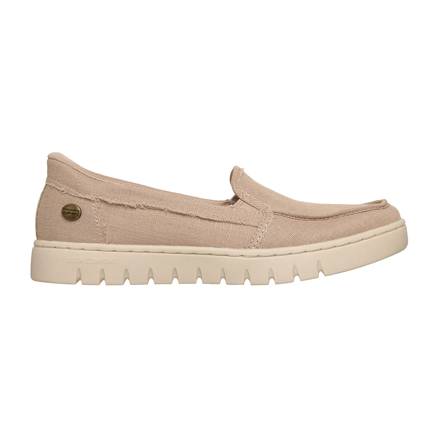 Skechers Bobs Hands Free Slip-Ins Arch Comfort Sun Womens Almond Closed Toe Slip-On Shoe