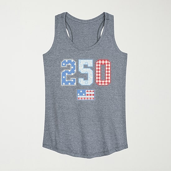 250 Americana Quilt Womens Crew Neck Sleeveless Tank Top