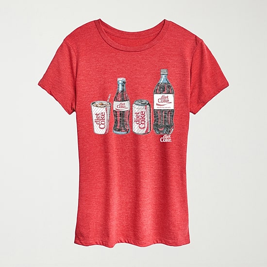 Diet Coke Bottle Cans Womens Crew Neck Short Sleeve Classic Fit Graphic T-Shirt
