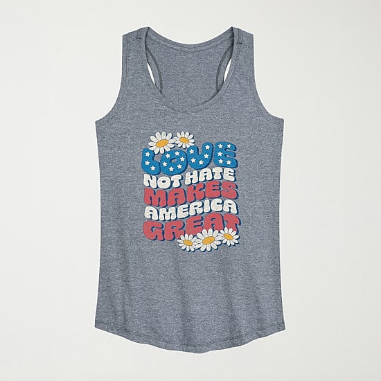Love Not Hate Makes America Great Womens Crew Neck Sleeveless Tank Top