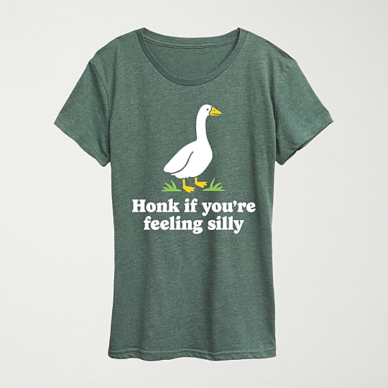 Honk If Feeling Silly Womens Crew Neck Short Sleeve Classic Fit Graphic T-Shirt