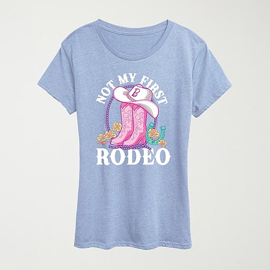 Not My First Rodeo Womens Crew Neck Short Sleeve Classic Fit Barbie Graphic T-Shirt