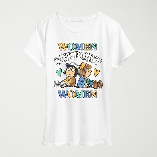 Womens Crew Neck Short Sleeve Classic Fit Peanuts Graphic T-Shirt