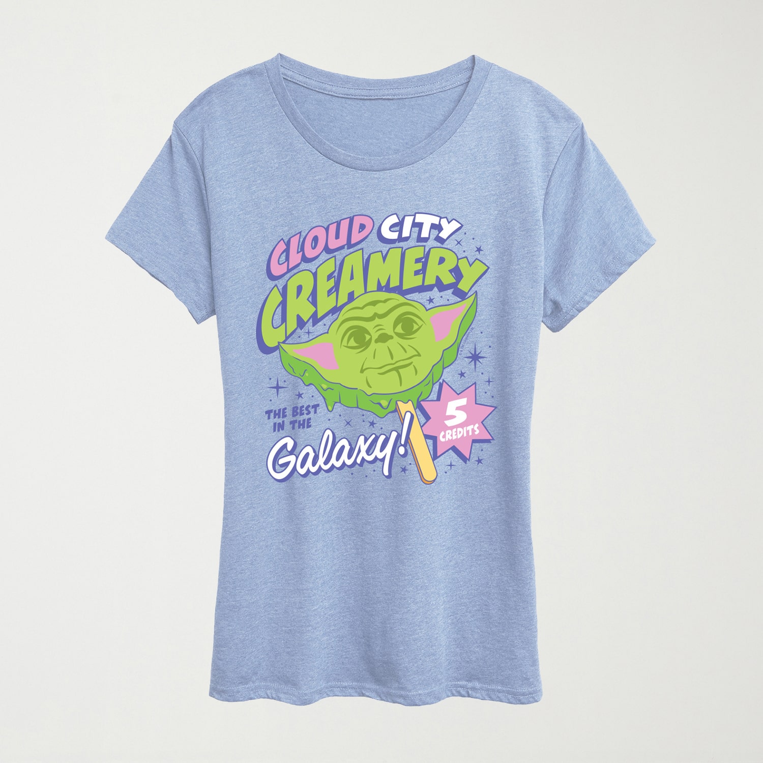 Cloud City Creamery Womens Crew Neck Short Sleeve Classic Fit Star Wars Graphic T-Shirt