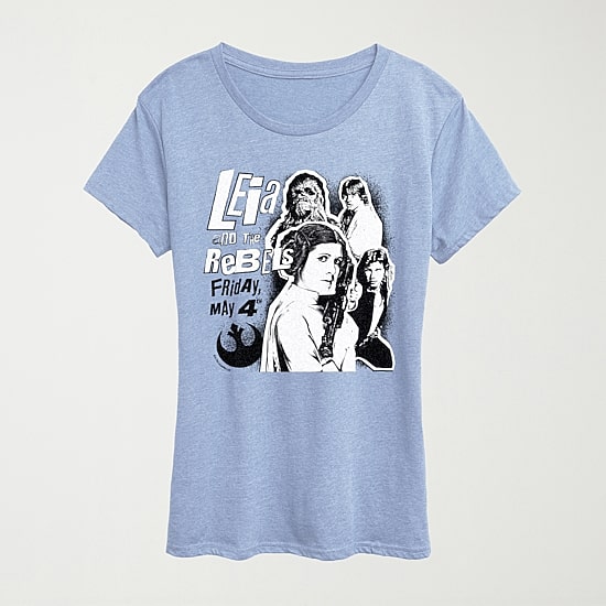 Leia And The Rebels Womens Crew Neck Short Sleeve Classic Fit Star Wars Graphic T-Shirt