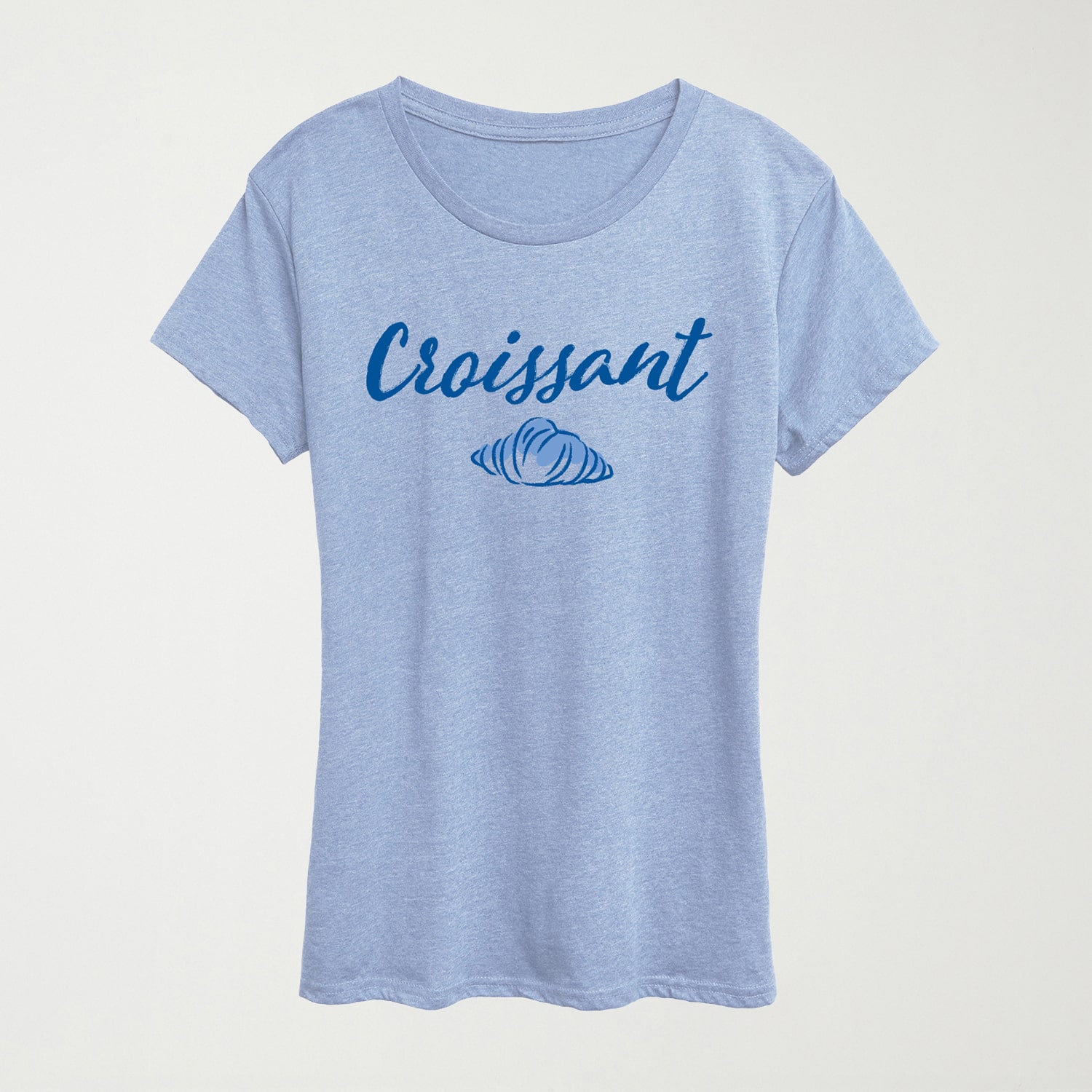 Croissant Womens Crew Neck Short Sleeve Classic Fit Graphic T-Shirt