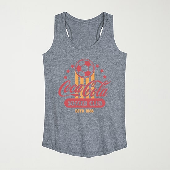 Coca Cola Soccer Club Womens Scoop Neck Sleeveless Tank Top