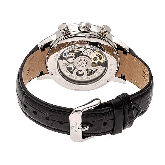 Empress Unisex Adult Black Leather Strap Watch Empem2001