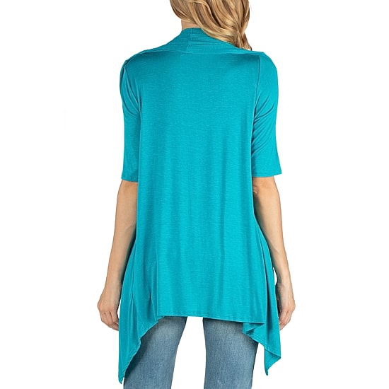 24/7 Comfort Apparel Loose Fit Open Front Cardigan