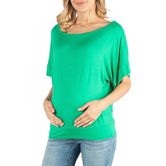 24/7 Comfort Apparel Loose Fit Dolman Top with Wide Sleeves