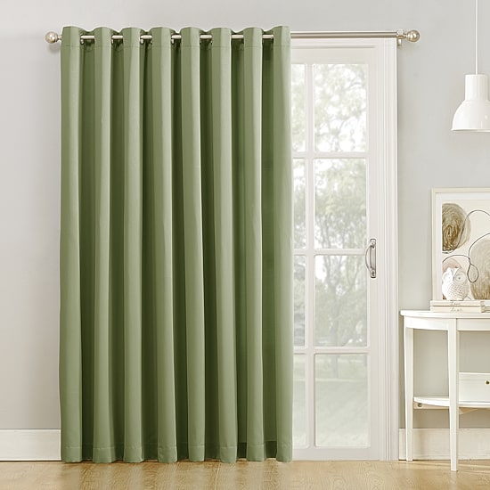 Sun Zero Emory 100"W X 84"L Energy Saving Light-Filtering Grommet Top Single Patio Door Curtain