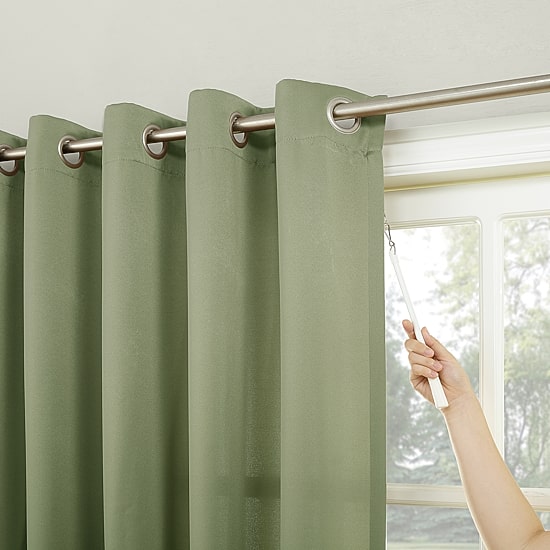 Sun Zero Emory 100"W X 84"L Energy Saving Light-Filtering Grommet Top Single Patio Door Curtain