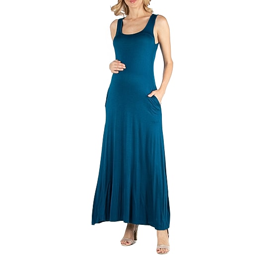 24/7 Comfort Apparel Scoop Neck Sleeveless Maxi Dress