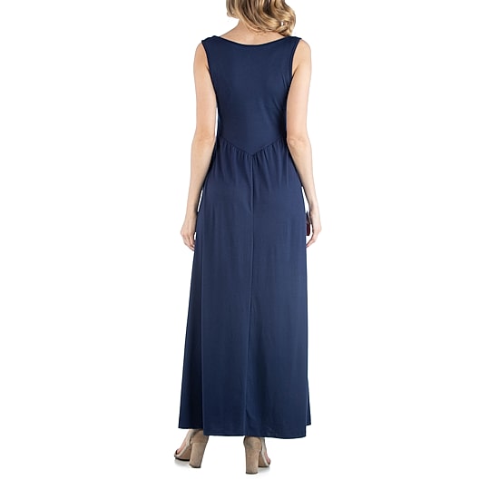 24/7 Comfort Apparel Maxi Sleeveless Dress with Pockets