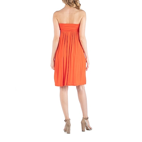 24/7 Comfort Apparel Bandeau Top Empire Waist Short Dress