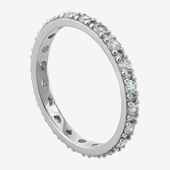 Womens 21.5MM Cubic Zirconia Sterling Silver Band