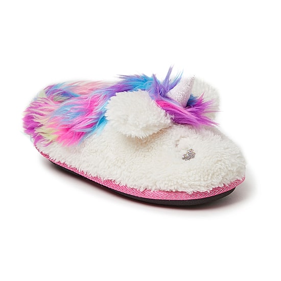 Dearfoams Peyton Unicorn Little & Big Kid Girls Round Closed Toe Clogs