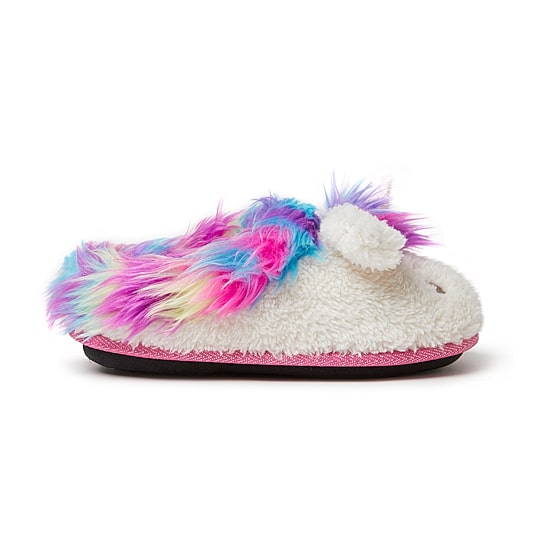 Dearfoams Peyton Unicorn Little & Big Kid Girls Round Closed Toe Clogs