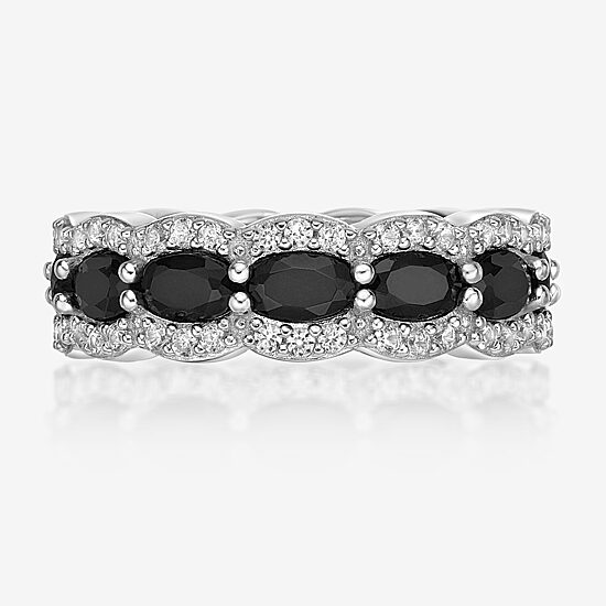 Womens Genuine Black Onyx Sterling Silver Cocktail Ring