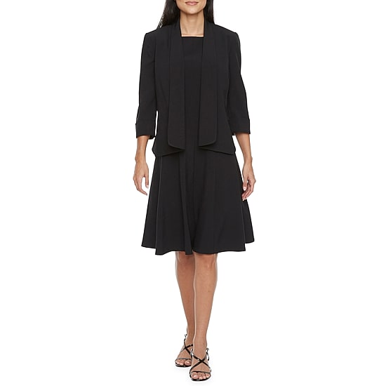 Black Label by Evan-Picone Womens Regular Fit Suit Jacket