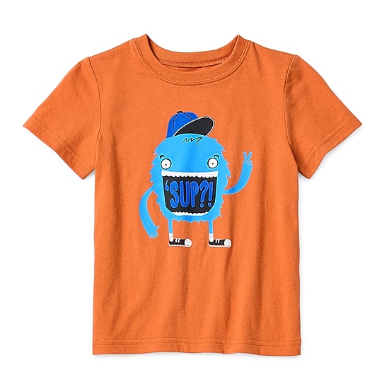 Okie Dokie Toddler & Little Boys Crew Neck Short Sleeve Regular Fit Graphic T-Shirt