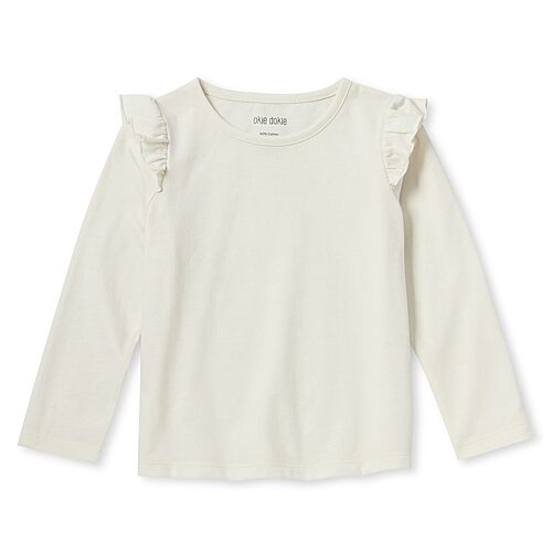 Okie Dokie Toddler & Little Girls Round Neck Long Sleeve T-Shirt, 12 Months, White
