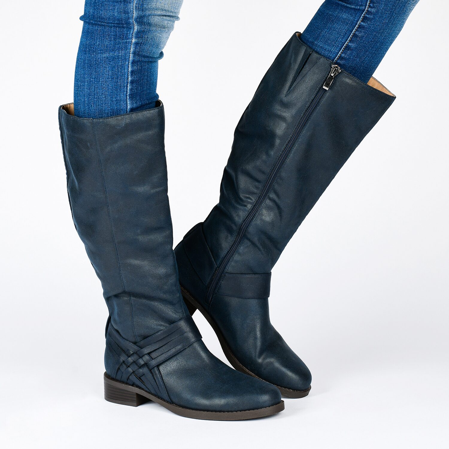 Journee Collection Womens Meg Stacked Heel Over the Knee Boots