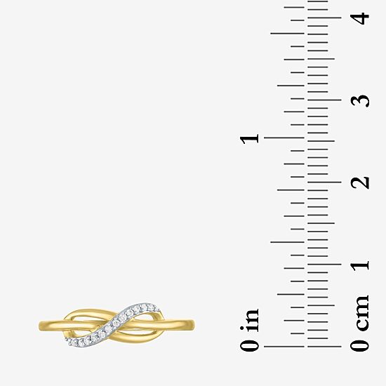 Diamond Accent (G-H / I1-I2) Womens Diamond Accent Lab Grown White Diamond 10K Gold Infinity Cocktail Ring