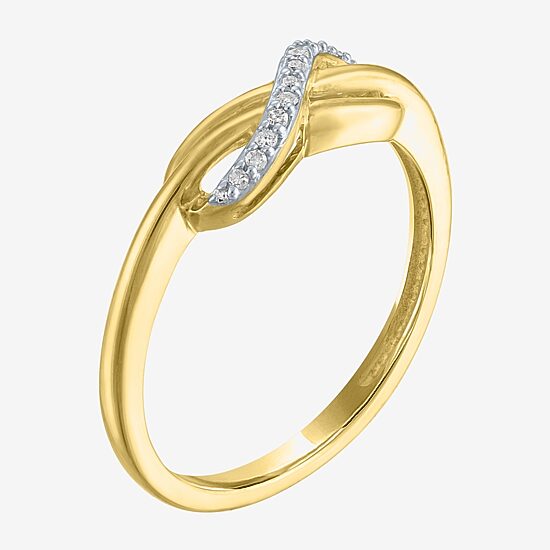 Diamond Accent (G-H / I1-I2) Womens Diamond Accent Lab Grown White Diamond 10K Gold Infinity Cocktail Ring