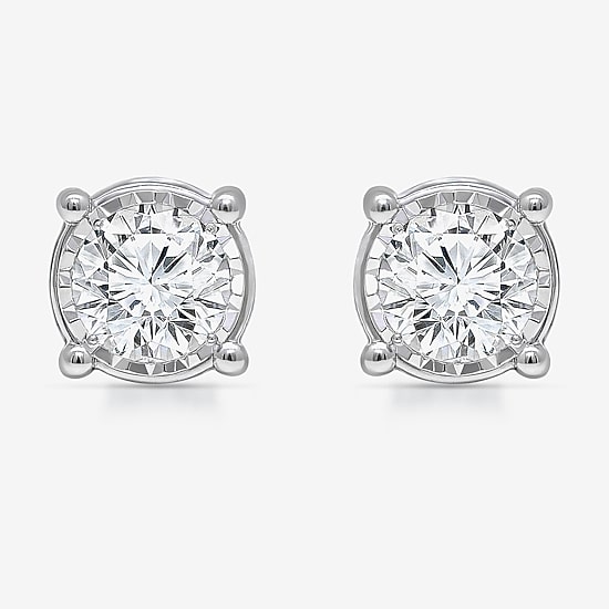 Tru Miracle 2 CT. T.W. Lab Grown White Diamond 10K Gold 6.7mm Round Stud Earrings