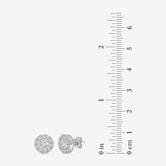 (I1/ I) 2 CT. T.W. Lab Grown White Diamond 10K Gold 9.4mm Round Stud Earrings