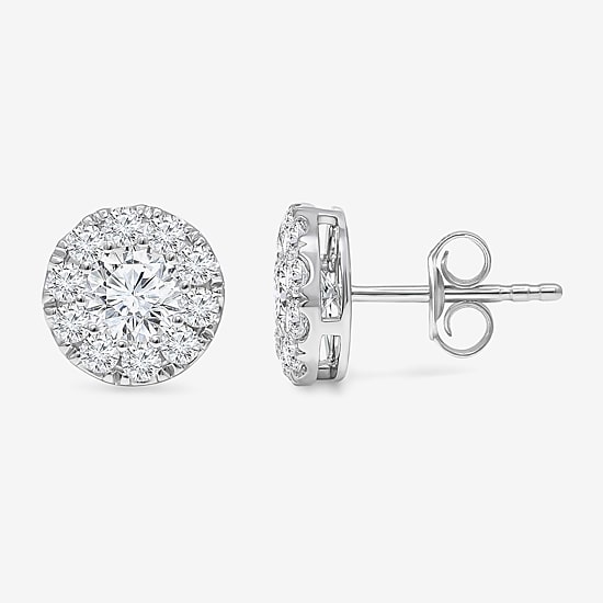 (I1/ I) 2 CT. T.W. Lab Grown White Diamond 10K Gold 9.4mm Round Stud Earrings