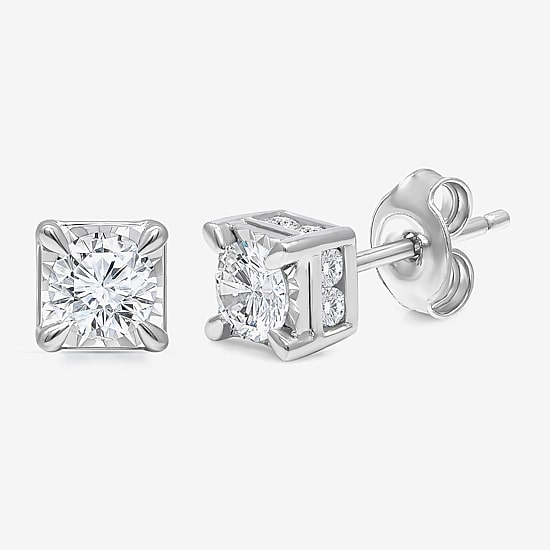 Tru Miracle 1 CT. T.W. Lab Grown White Diamond 10K Gold 5.6mm Stud Earrings