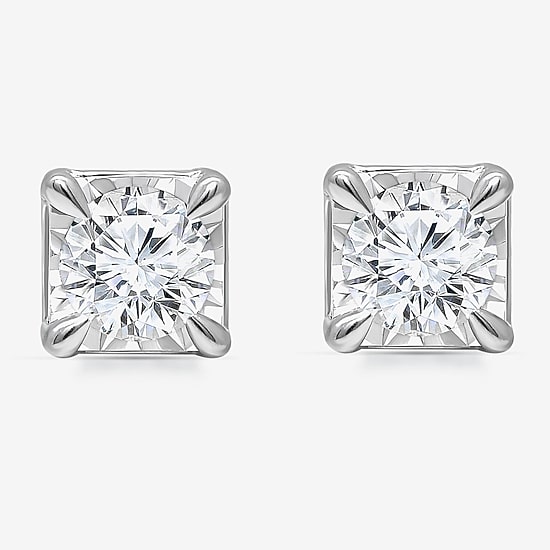 Tru Miracle 1 CT. T.W. Lab Grown White Diamond 10K Gold 5.6mm Stud Earrings