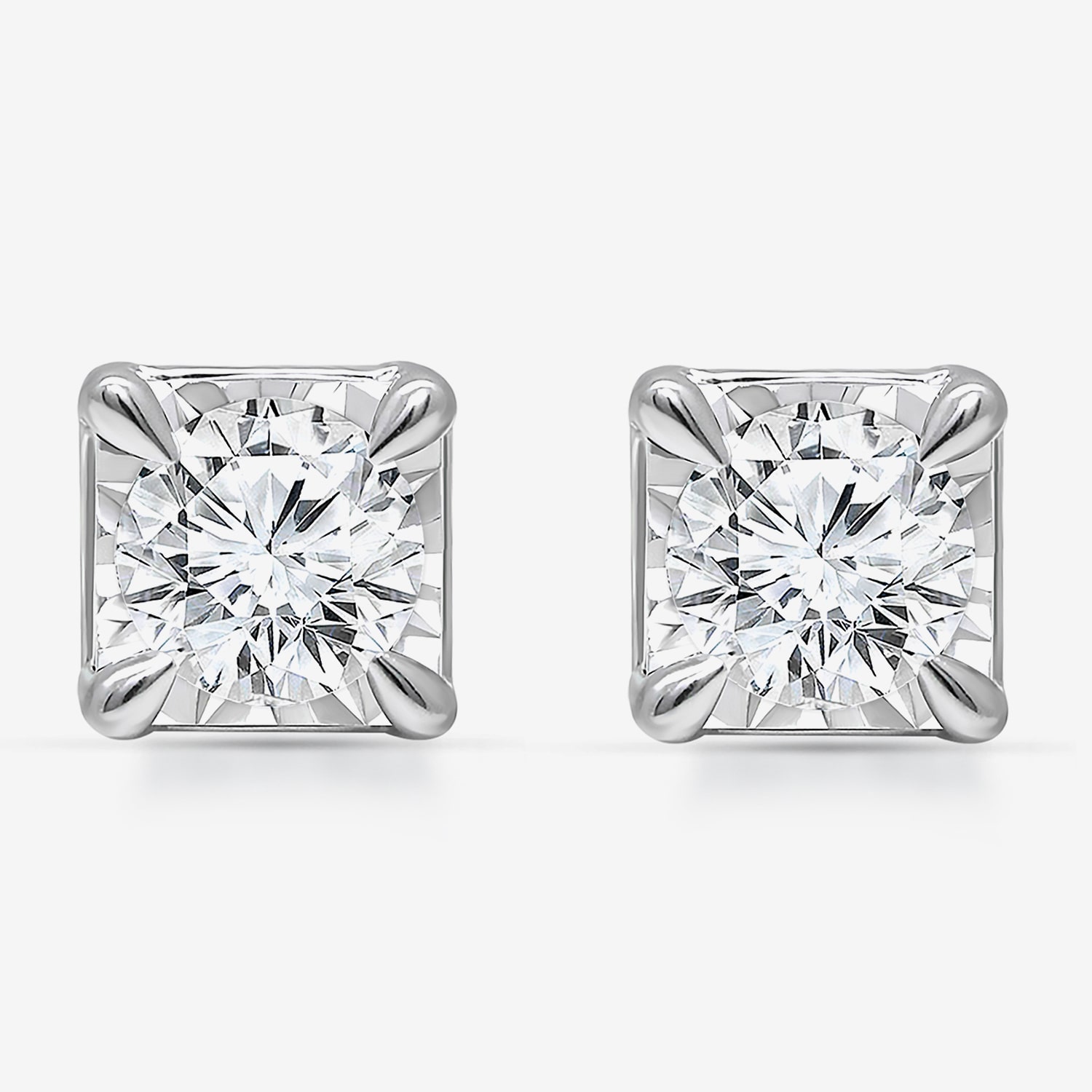 Tru Miracle 1 1/2 CT. T.W. Lab Grown White Diamond 10K Gold 6.3mm Stud Earrings