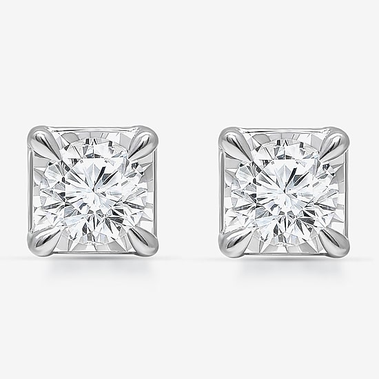 Tru Miracle 1 1/2 CT. T.W. Lab Grown White Diamond 10K Gold 6.3mm Stud Earrings