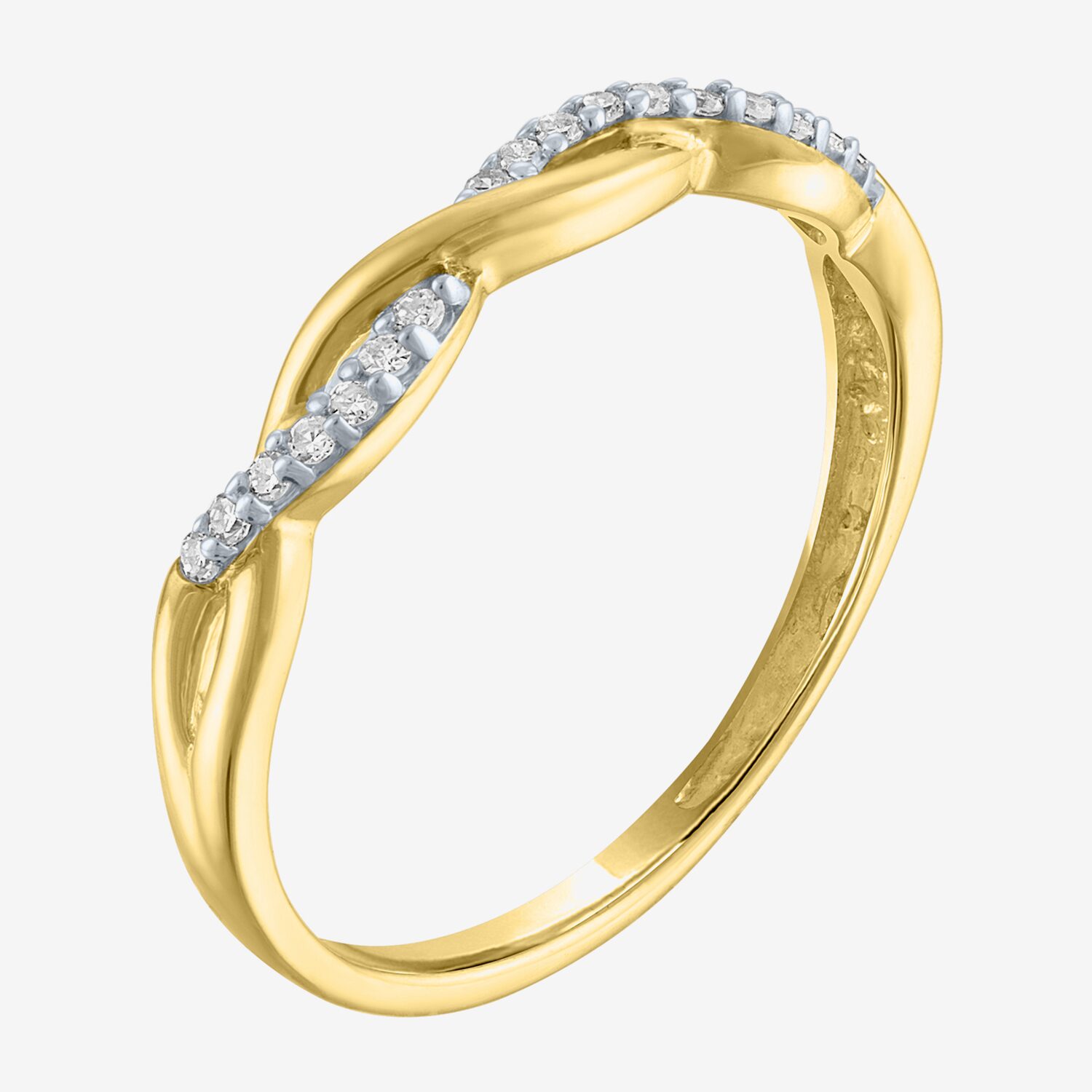 (G-H / Si2-I1) Womens 3MM 1/10 CT. T.W. Lab Grown White Diamond 10K Gold Wedding Band