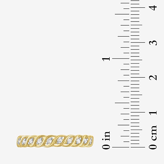 (G-H / Si2-I1) Womens 3.5MM 1/10 CT. T.W. Lab Grown White Diamond 10K Gold Wedding Band
