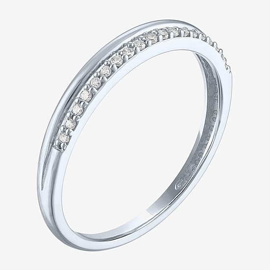 (G-H / Si2-I1) Womens 1/10 CT. T.W. Lab Grown White Diamond 10K Gold Wedding Band