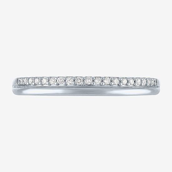 (G-H / Si2-I1) Womens 1/10 CT. T.W. Lab Grown White Diamond 10K Gold Wedding Band