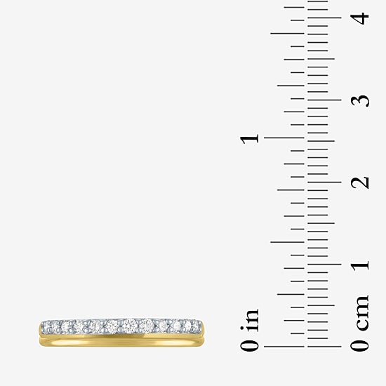 (G-H / Si2-I1) Womens 1/4 CT. T.W. Lab Grown White Diamond 10K Gold Wedding Band