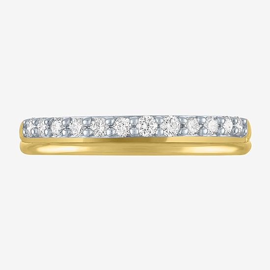 (G-H / Si2-I1) Womens 1/4 CT. T.W. Lab Grown White Diamond 10K Gold Wedding Band