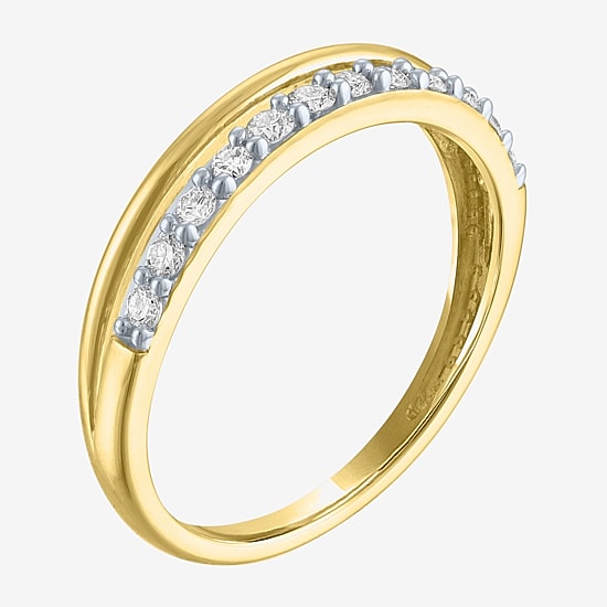 (G-H / Si2-I1) Womens 1/4 CT. T.W. Lab Grown White Diamond 10K Gold Wedding Band