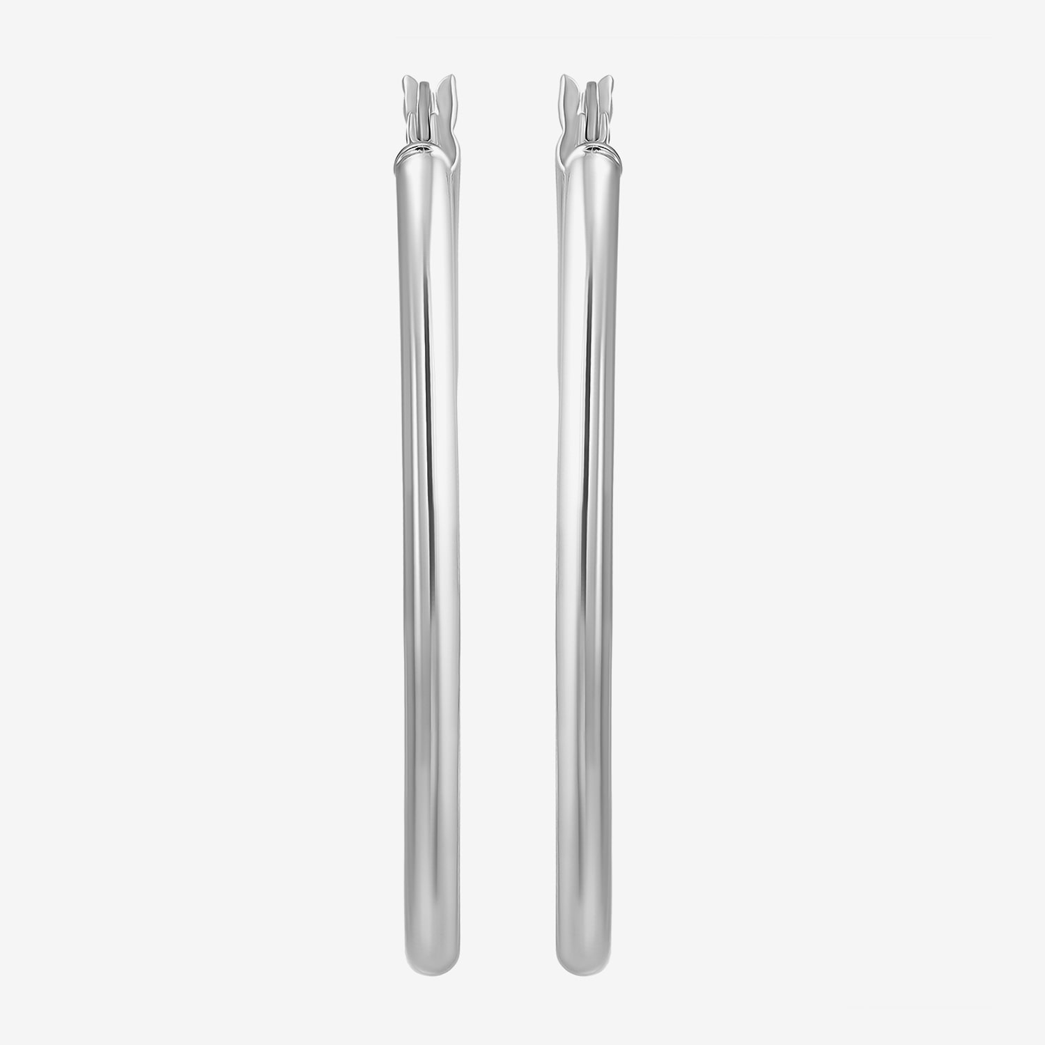 Womens Sterling Silver 39mm Round Hoop Earrings